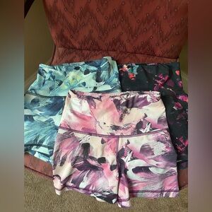 3 Pair Aeropostale Live Love Dream Print Short Athletic (biker)Shorts S